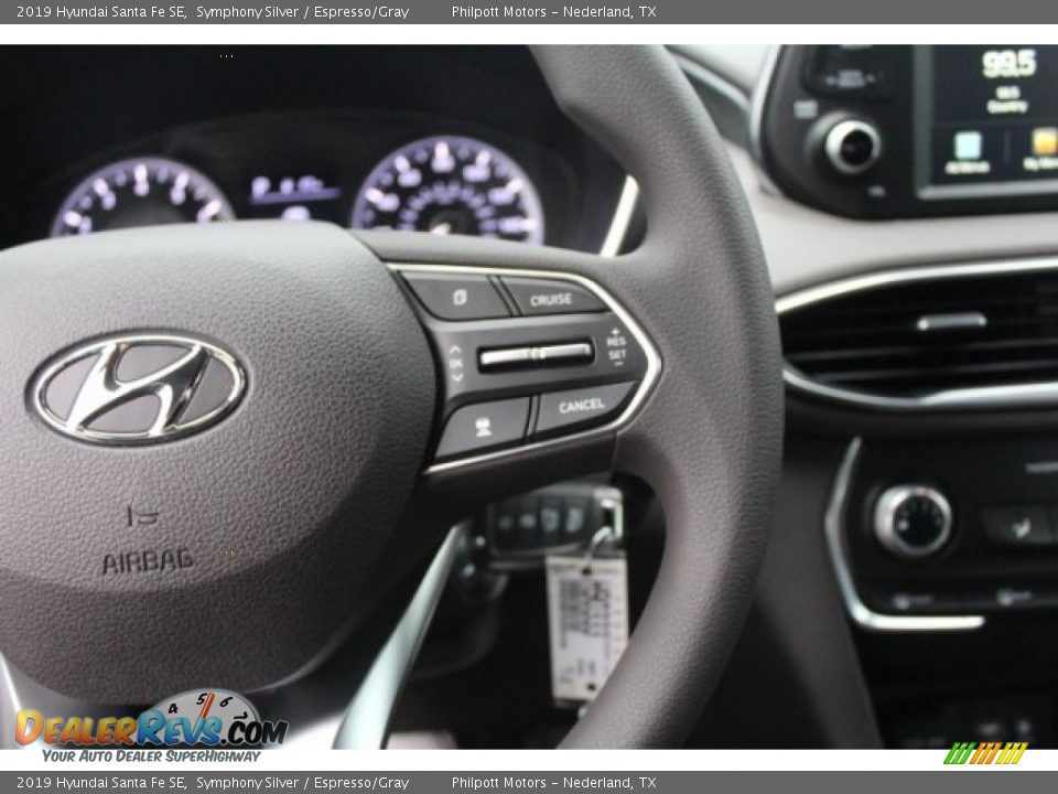 2019 Hyundai Santa Fe SE Symphony Silver / Espresso/Gray Photo #17