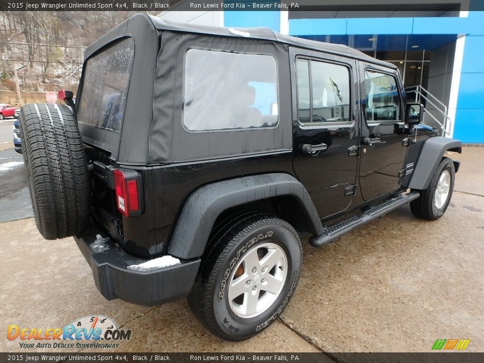 2015 Jeep Wrangler Unlimited Sport 4x4 Black / Black Photo #2