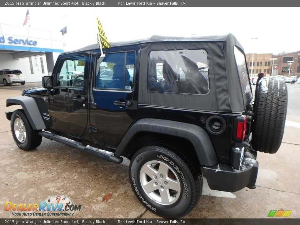 2015 Jeep Wrangler Unlimited Sport 4x4 Black / Black Photo #5