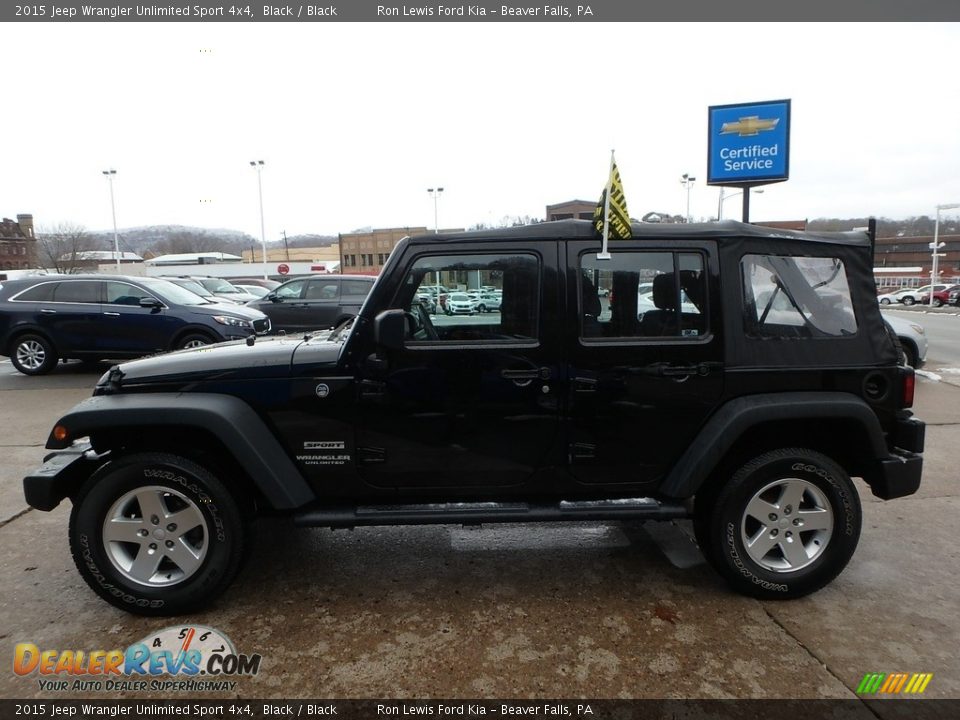2015 Jeep Wrangler Unlimited Sport 4x4 Black / Black Photo #6