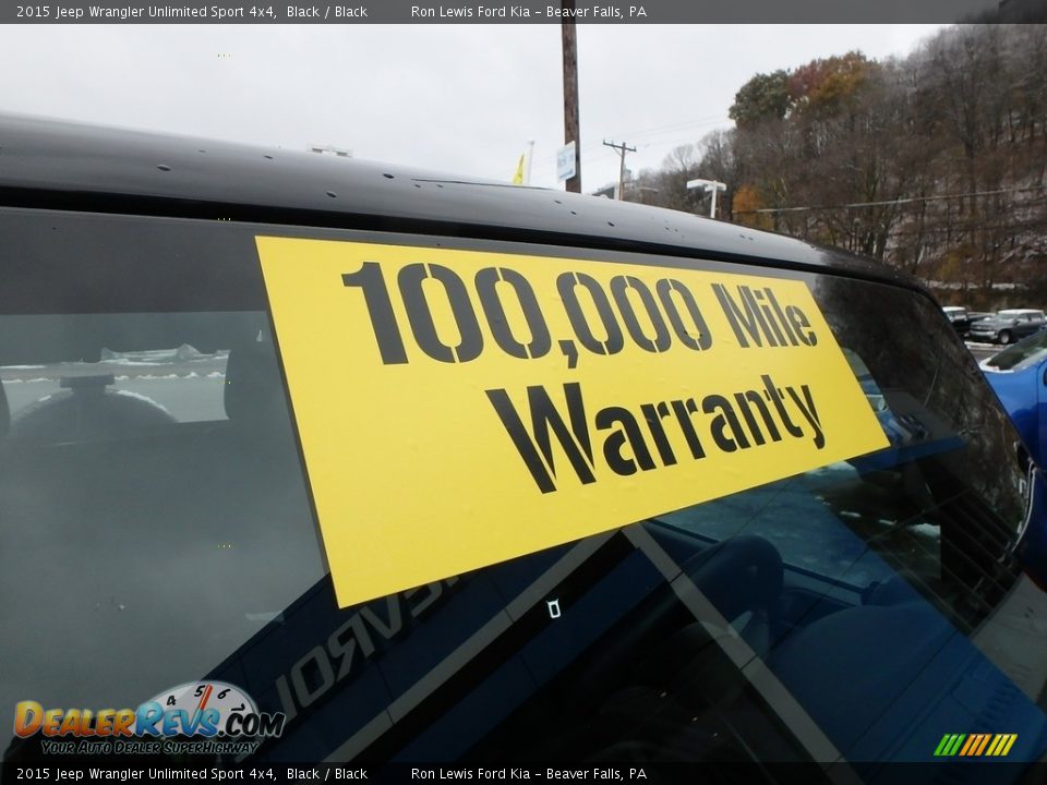 2015 Jeep Wrangler Unlimited Sport 4x4 Black / Black Photo #11