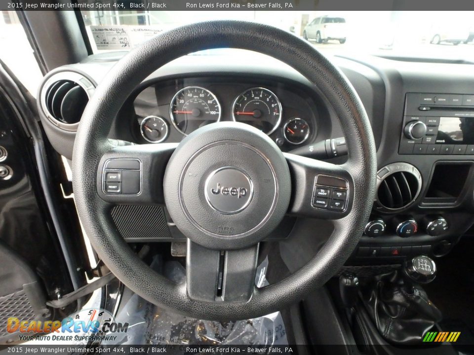 2015 Jeep Wrangler Unlimited Sport 4x4 Black / Black Photo #17