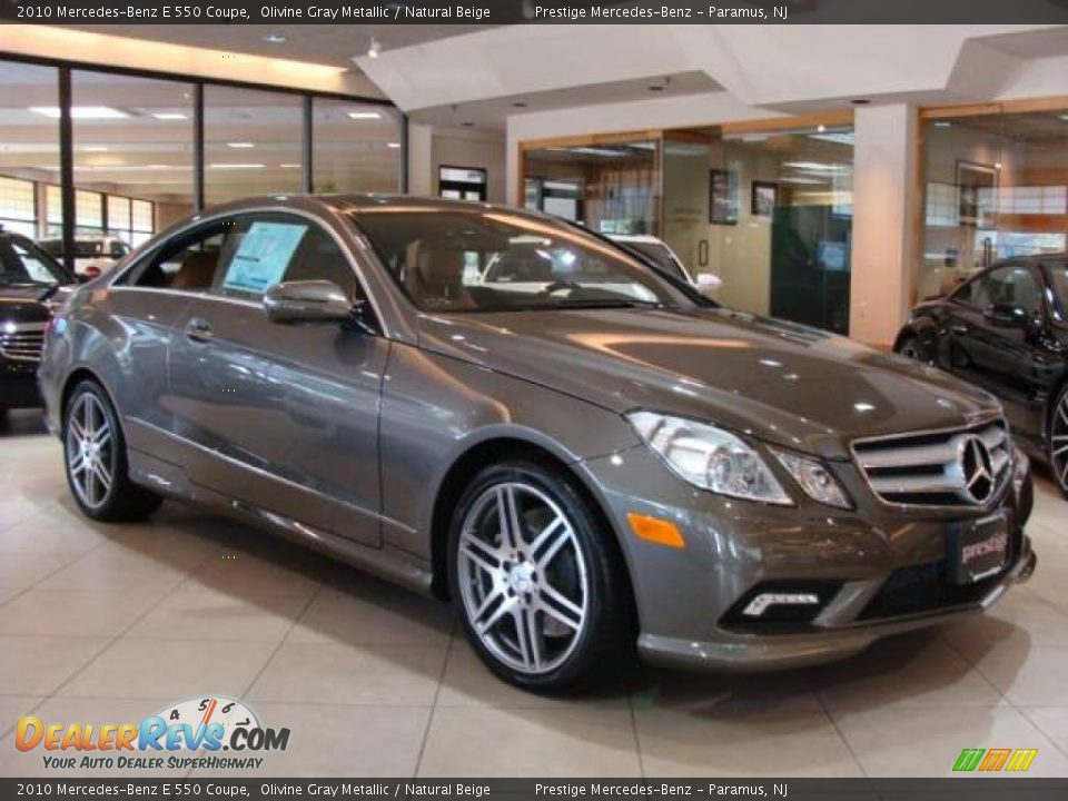 2010 Mercedes-Benz E 550 Coupe Olivine Gray Metallic / Natural Beige Photo #1