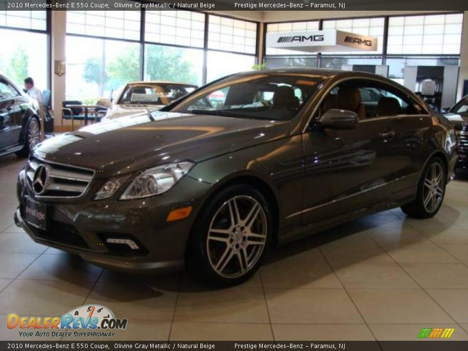 2010 Mercedes-Benz E 550 Coupe Olivine Gray Metallic / Natural Beige Photo #3