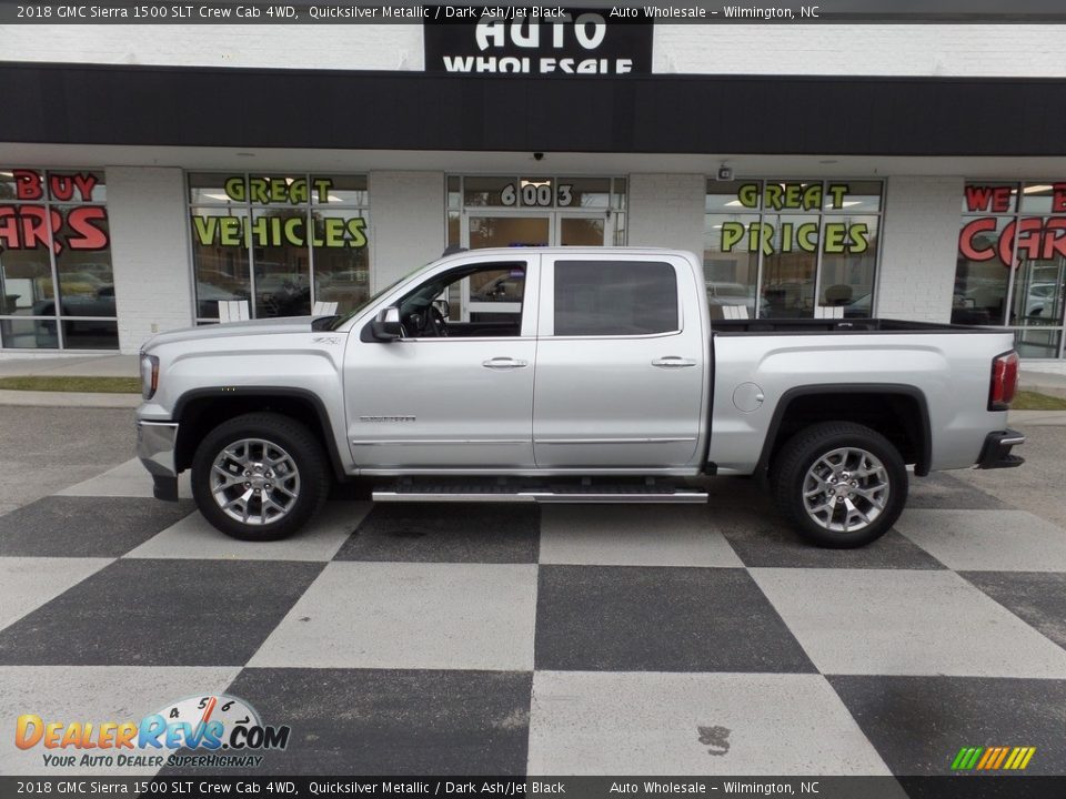 2018 GMC Sierra 1500 SLT Crew Cab 4WD Quicksilver Metallic / Dark Ash/Jet Black Photo #1