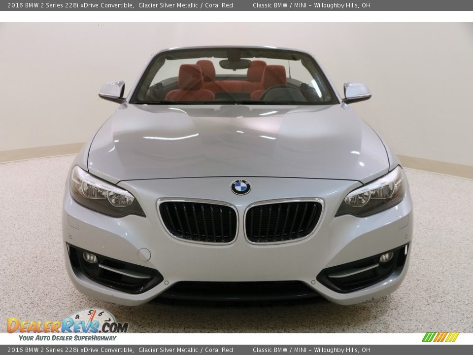 2016 BMW 2 Series 228i xDrive Convertible Glacier Silver Metallic / Coral Red Photo #3