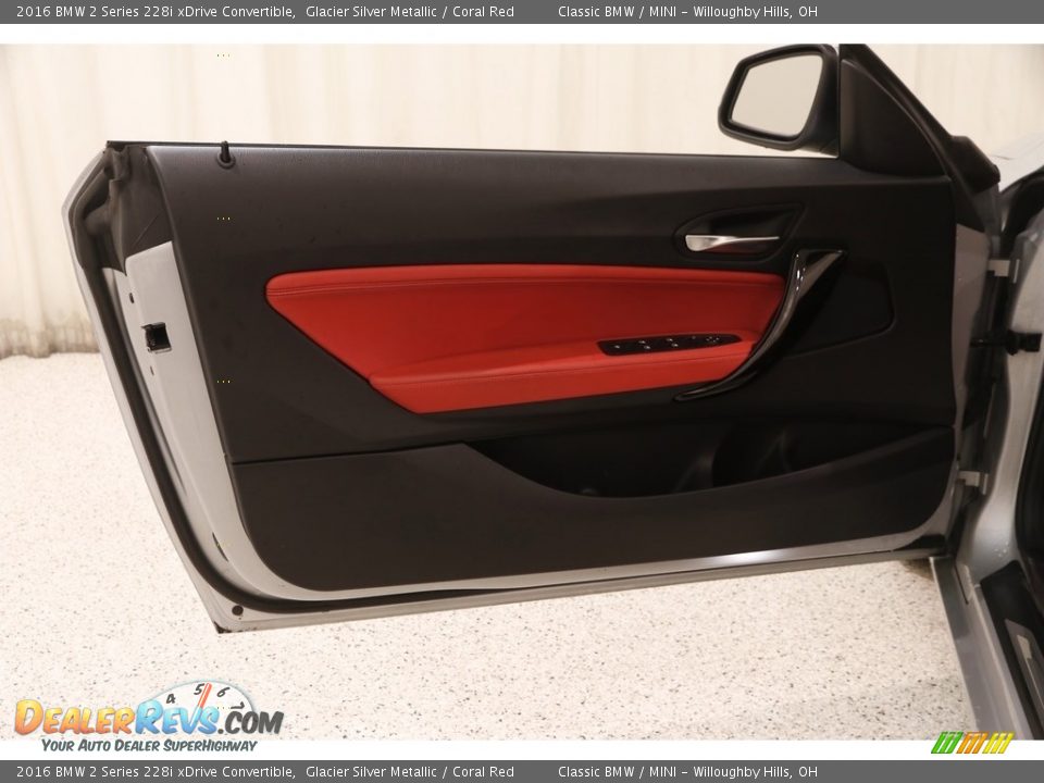 2016 BMW 2 Series 228i xDrive Convertible Glacier Silver Metallic / Coral Red Photo #5