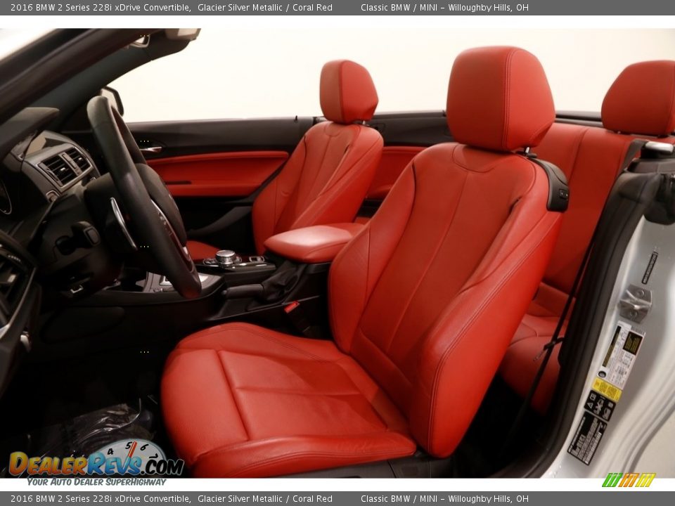 2016 BMW 2 Series 228i xDrive Convertible Glacier Silver Metallic / Coral Red Photo #6