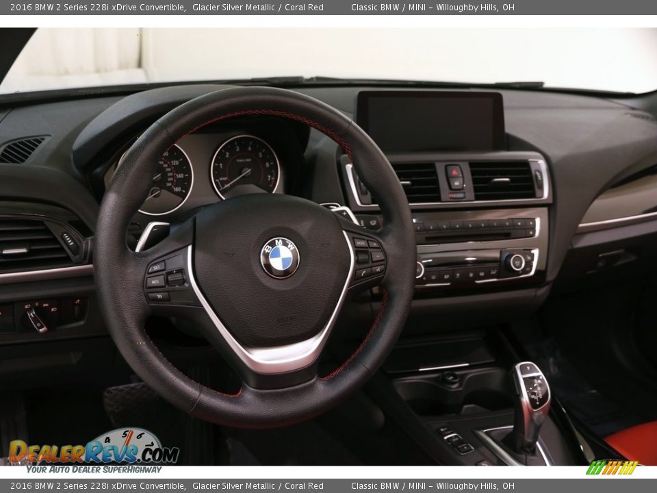 2016 BMW 2 Series 228i xDrive Convertible Glacier Silver Metallic / Coral Red Photo #7