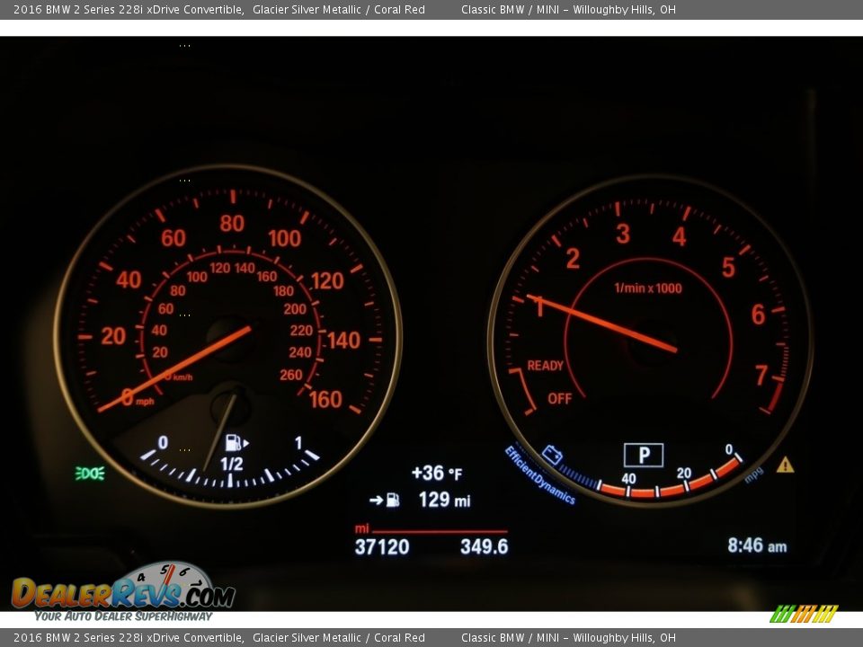 2016 BMW 2 Series 228i xDrive Convertible Glacier Silver Metallic / Coral Red Photo #8