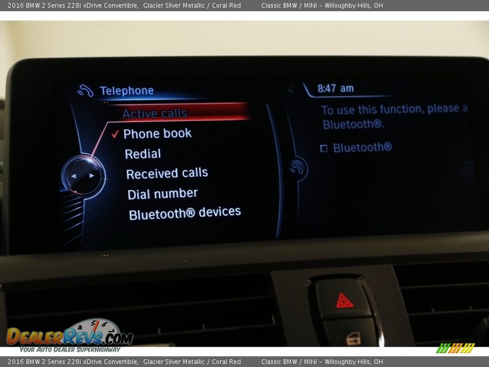 2016 BMW 2 Series 228i xDrive Convertible Glacier Silver Metallic / Coral Red Photo #13