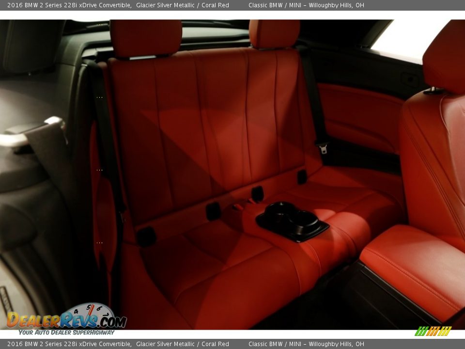 2016 BMW 2 Series 228i xDrive Convertible Glacier Silver Metallic / Coral Red Photo #16