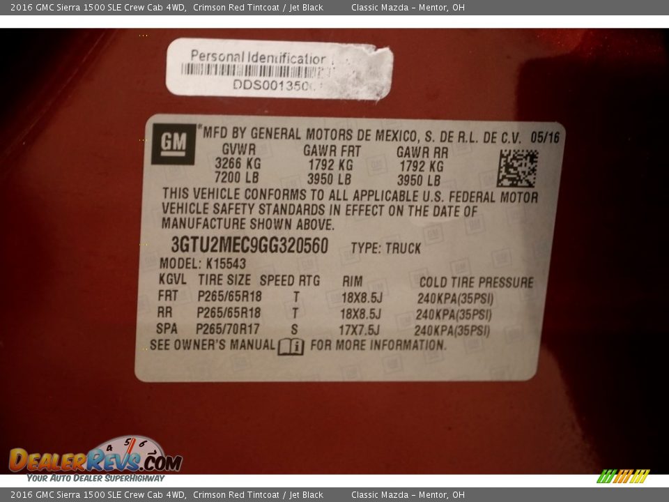 2016 GMC Sierra 1500 SLE Crew Cab 4WD Crimson Red Tintcoat / Jet Black Photo #21