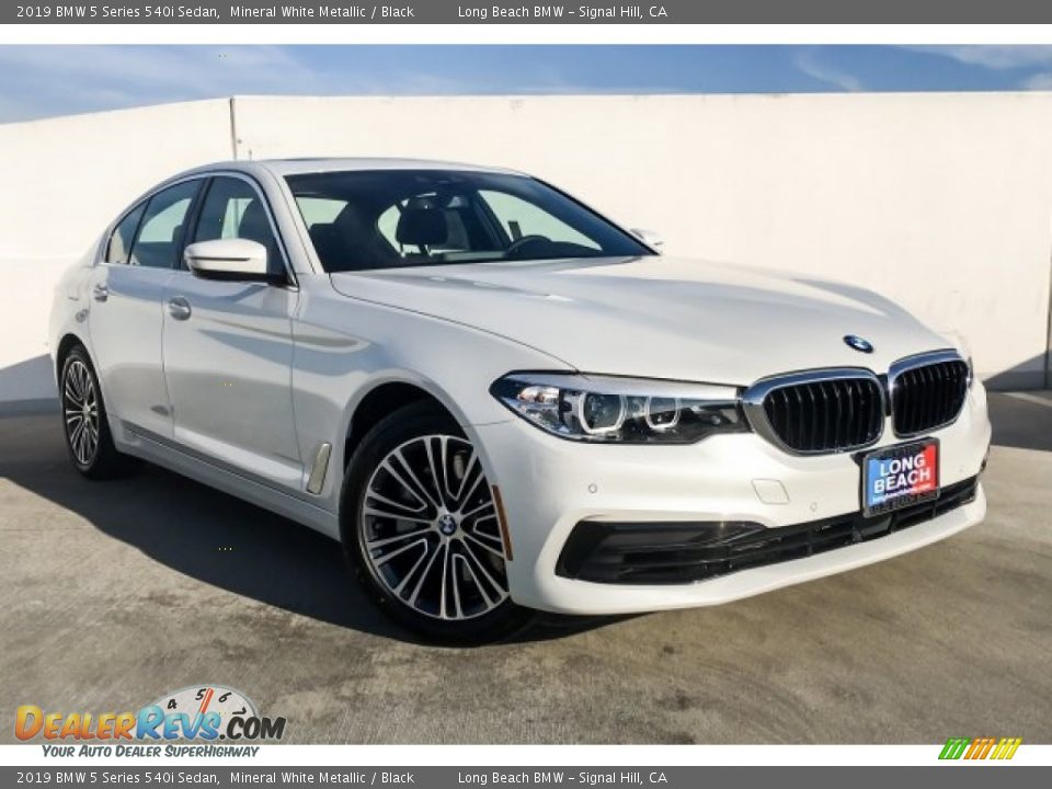 2019 BMW 5 Series 540i Sedan Mineral White Metallic / Black Photo #12