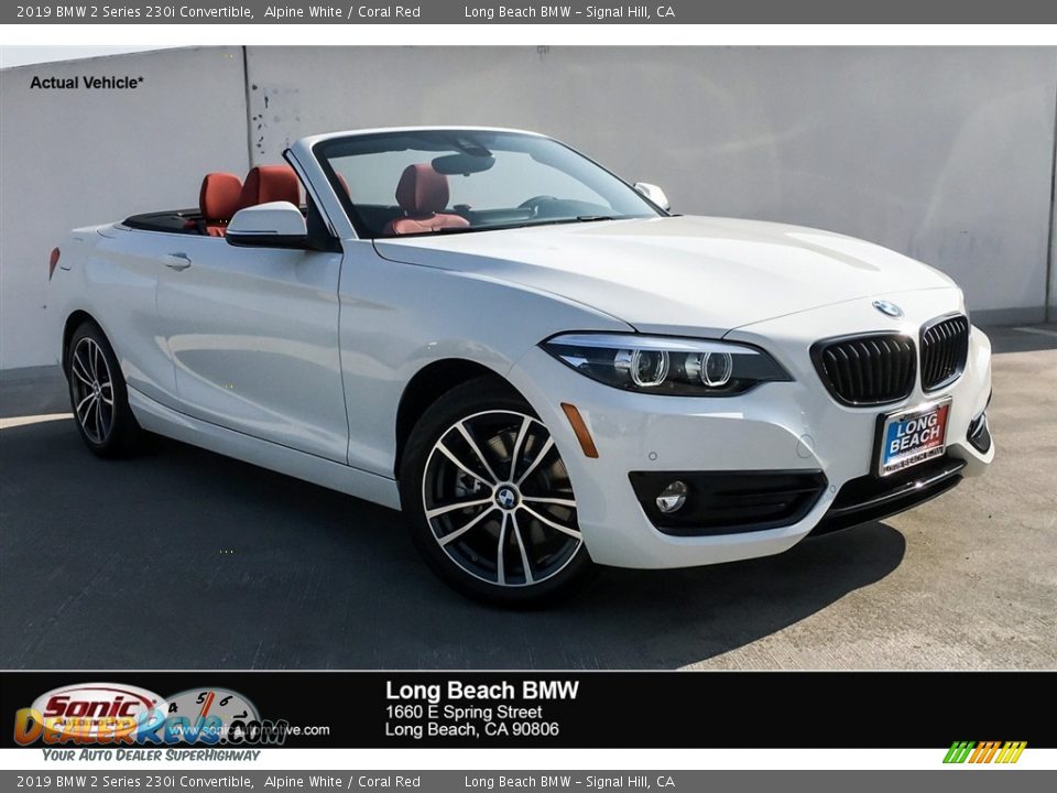 2019 BMW 2 Series 230i Convertible Alpine White / Coral Red Photo #1