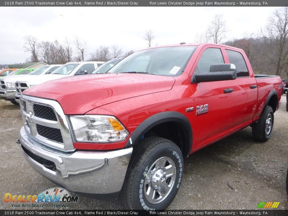 2018 Ram 2500 Tradesman Crew Cab 4x4 Flame Red / Black/Diesel Gray Photo #1