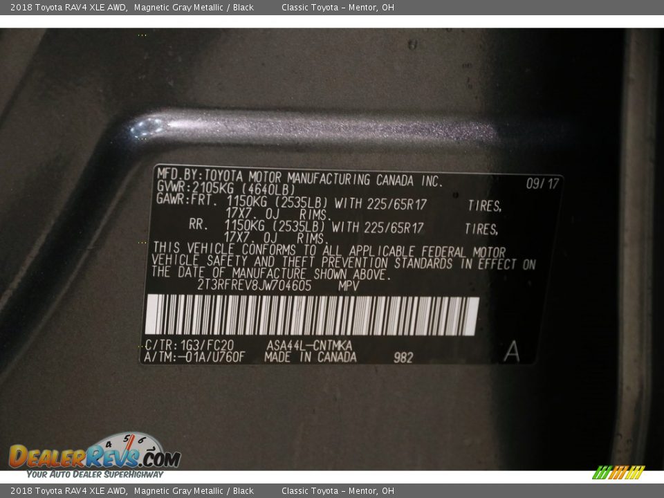 2018 Toyota RAV4 XLE AWD Magnetic Gray Metallic / Black Photo #19