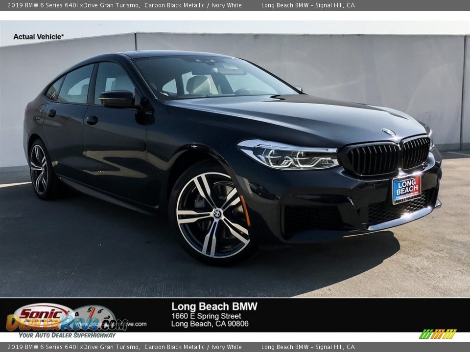 2019 BMW 6 Series 640i xDrive Gran Turismo Carbon Black Metallic / Ivory White Photo #1