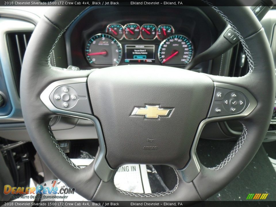 2018 Chevrolet Silverado 1500 LTZ Crew Cab 4x4 Black / Jet Black Photo #23
