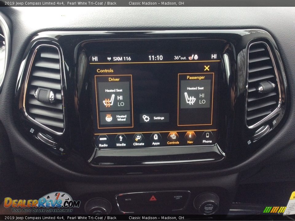 2019 Jeep Compass Limited 4x4 Pearl White Tri–Coat / Black Photo #14