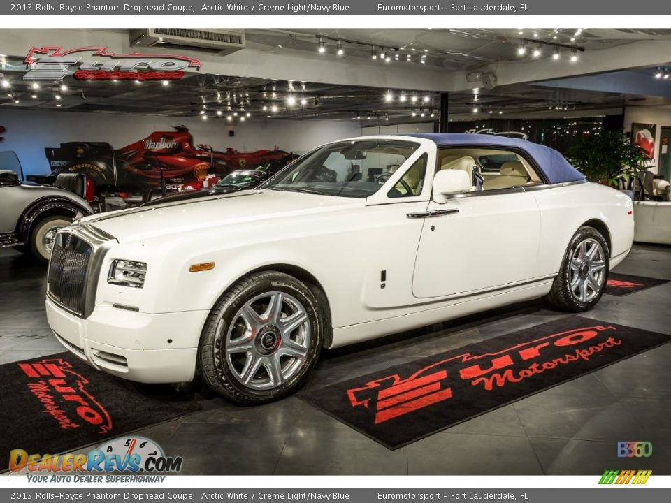 2013 Rolls-Royce Phantom Drophead Coupe Arctic White / Creme Light/Navy Blue Photo #3