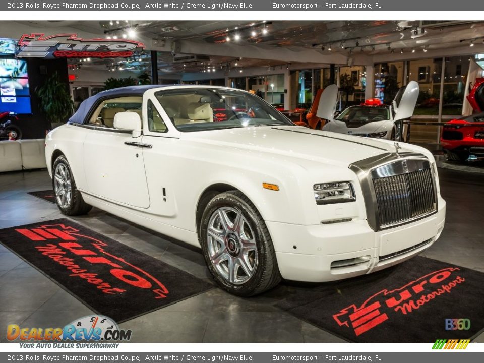 2013 Rolls-Royce Phantom Drophead Coupe Arctic White / Creme Light/Navy Blue Photo #4