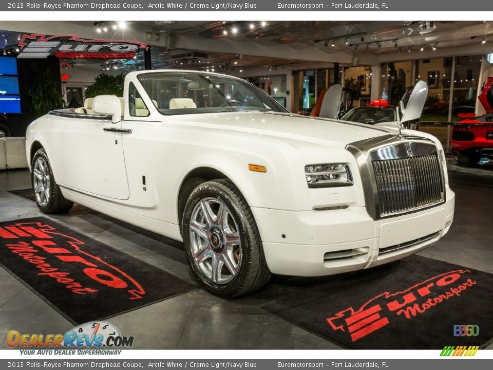 2013 Rolls-Royce Phantom Drophead Coupe Arctic White / Creme Light/Navy Blue Photo #11