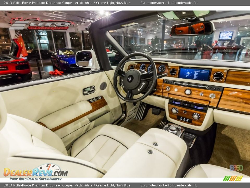 2013 Rolls-Royce Phantom Drophead Coupe Arctic White / Creme Light/Navy Blue Photo #47