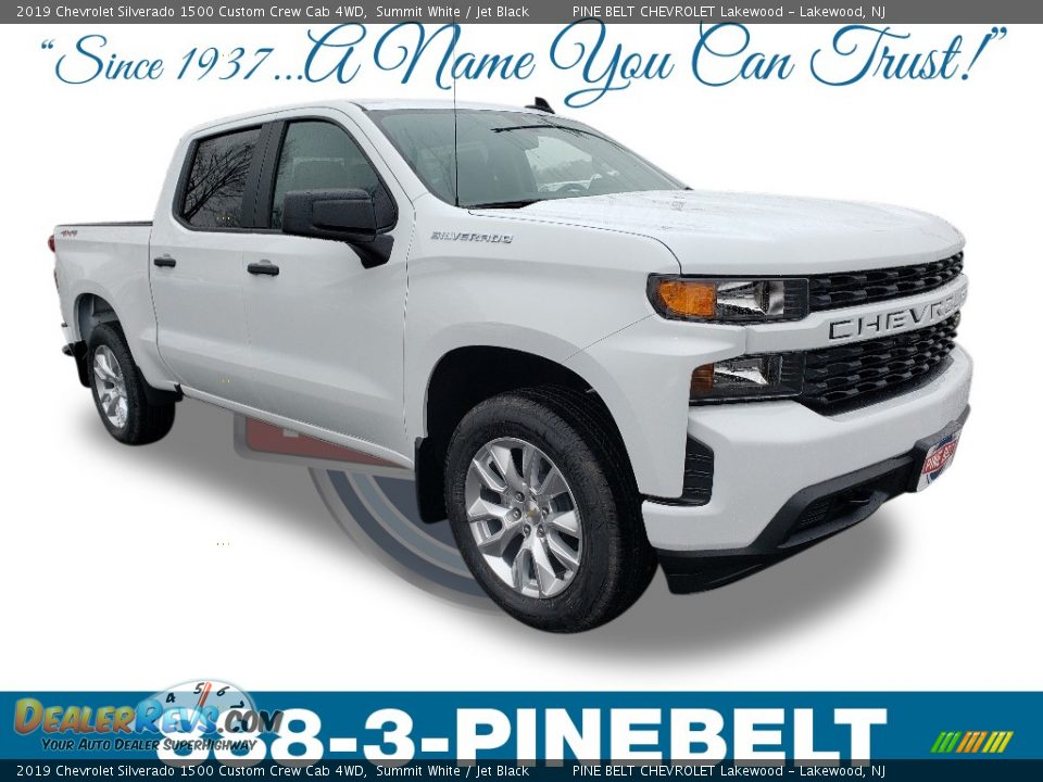 2019 Chevrolet Silverado 1500 Custom Crew Cab 4WD Summit White / Jet Black Photo #1