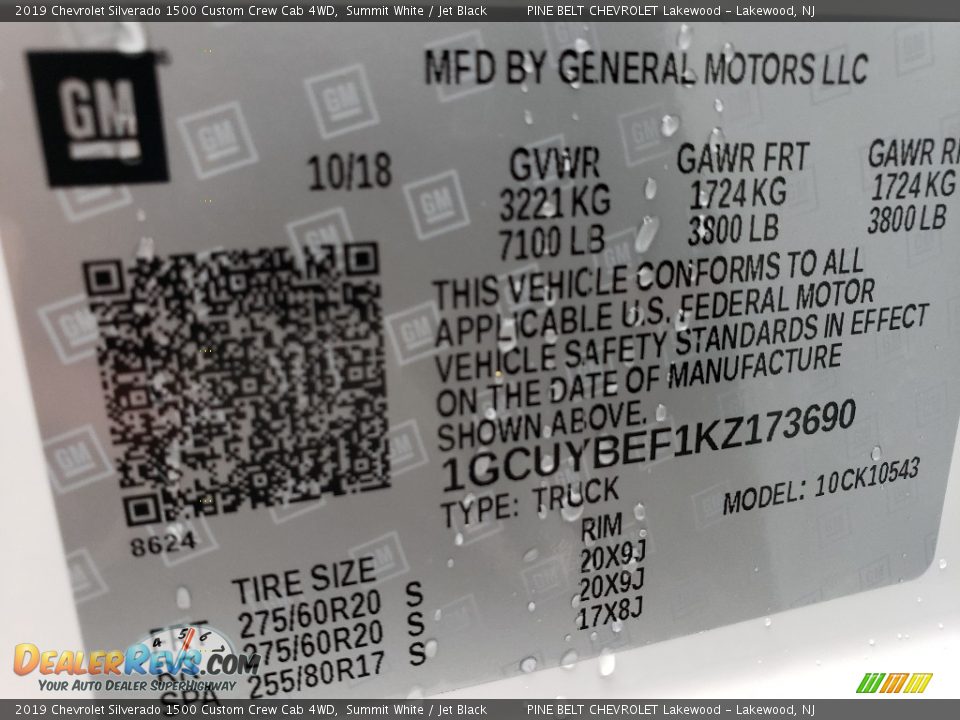 2019 Chevrolet Silverado 1500 Custom Crew Cab 4WD Summit White / Jet Black Photo #9