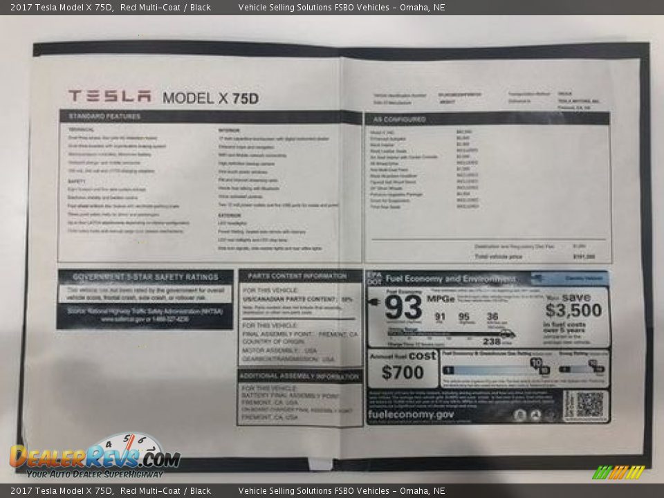 2017 Tesla Model X 75D Red Multi-Coat / Black Photo #32