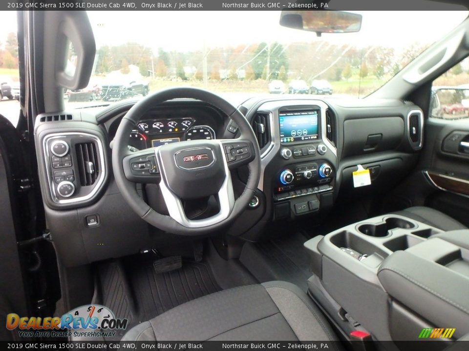 Jet Black Interior - 2019 GMC Sierra 1500 SLE Double Cab 4WD Photo #12