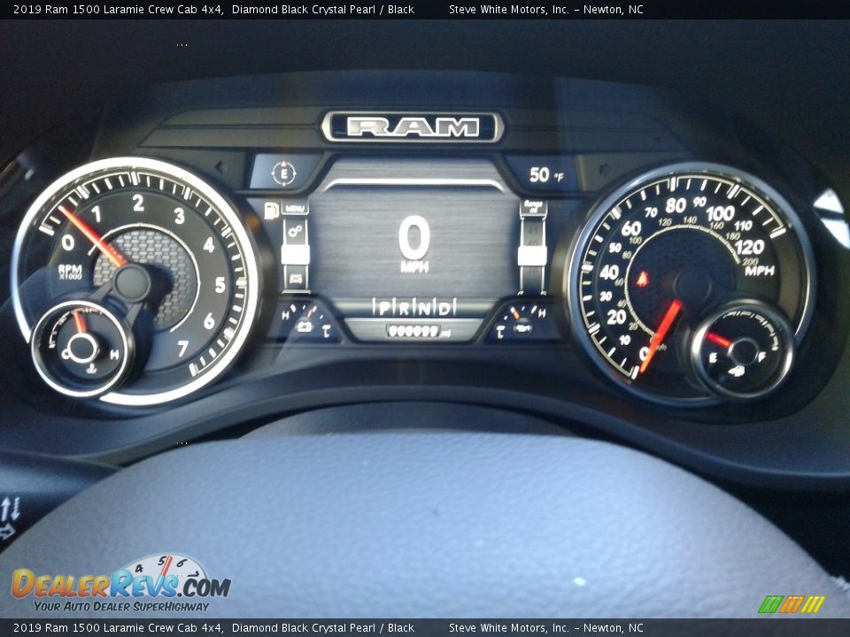 2019 Ram 1500 Laramie Crew Cab 4x4 Diamond Black Crystal Pearl / Black Photo #21