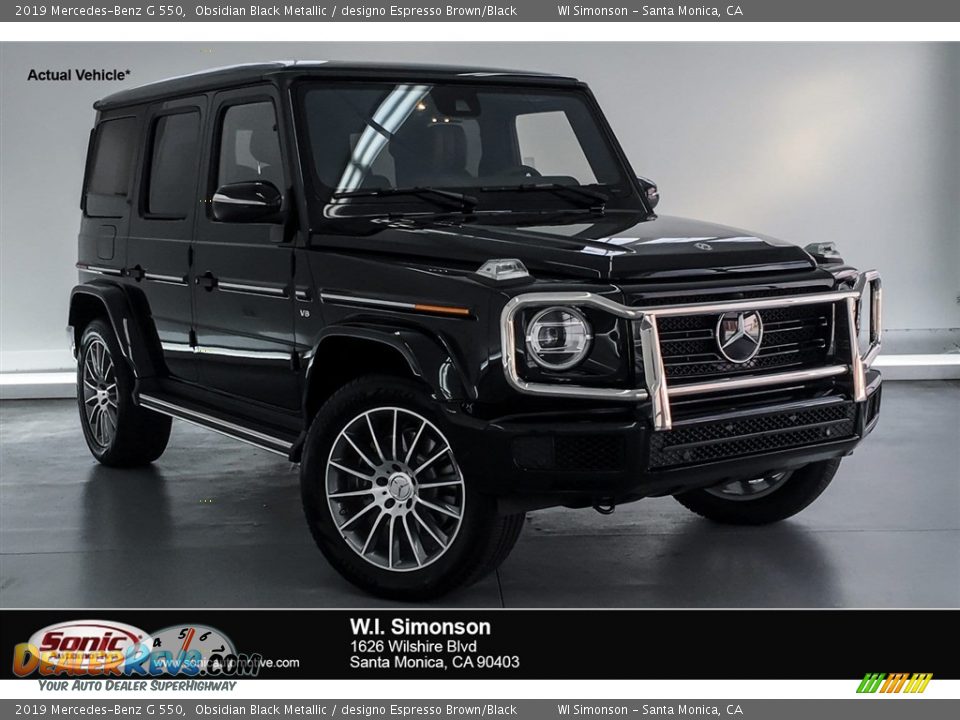 2019 Mercedes-Benz G 550 Obsidian Black Metallic / designo Espresso Brown/Black Photo #1