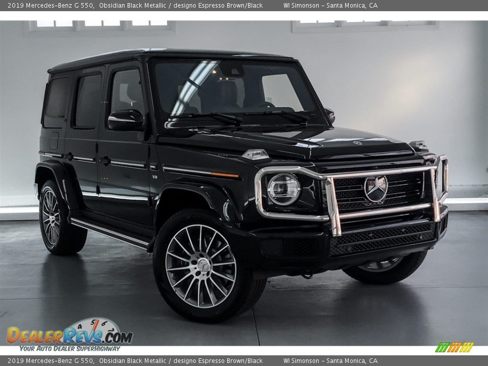 2019 Mercedes-Benz G 550 Obsidian Black Metallic / designo Espresso Brown/Black Photo #14