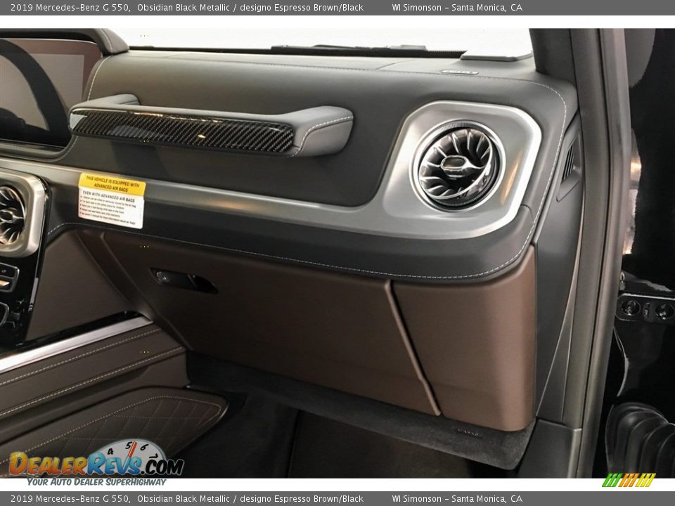 2019 Mercedes-Benz G 550 Obsidian Black Metallic / designo Espresso Brown/Black Photo #29