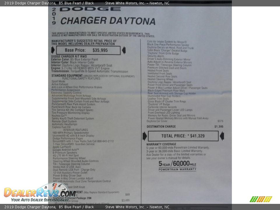 2019 Dodge Charger Daytona B5 Blue Pearl / Black Photo #35
