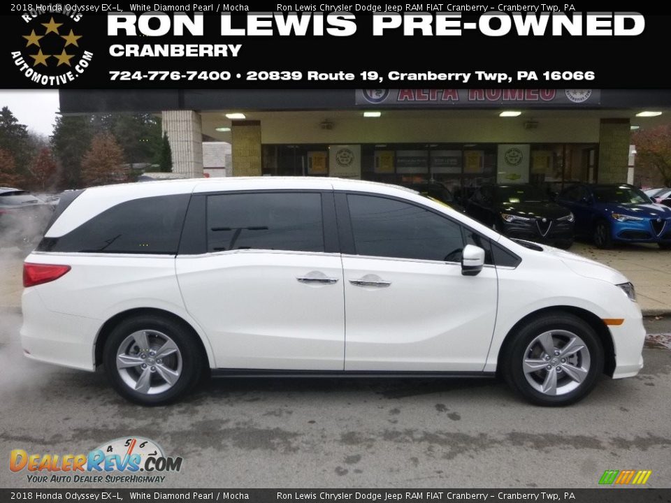 2018 Honda Odyssey EX-L White Diamond Pearl / Mocha Photo #1