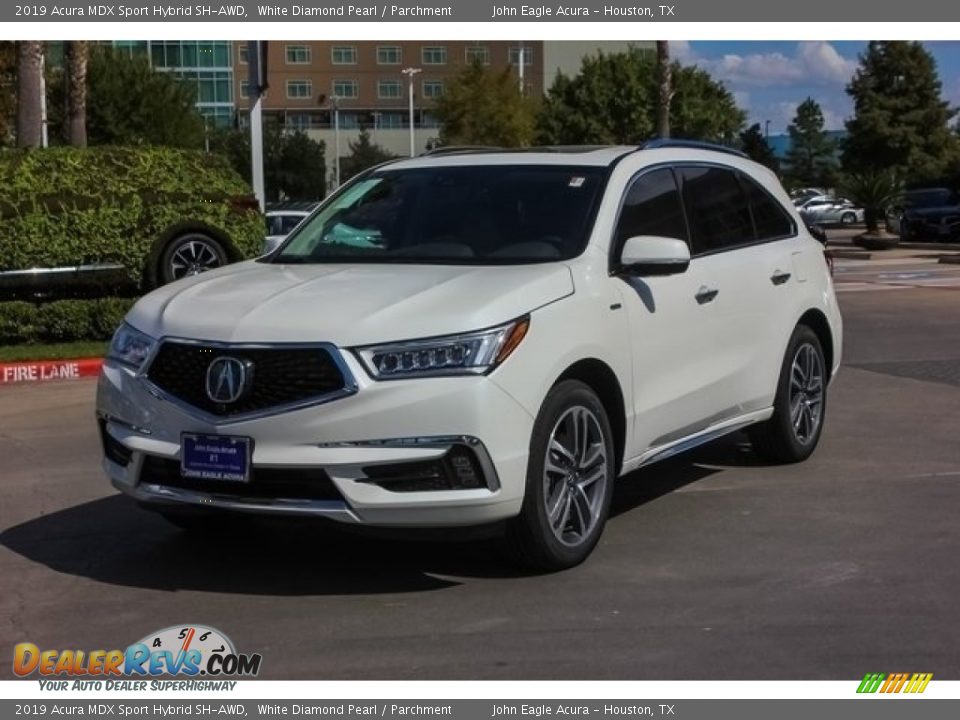 2019 Acura MDX Sport Hybrid SH-AWD White Diamond Pearl / Parchment Photo #3