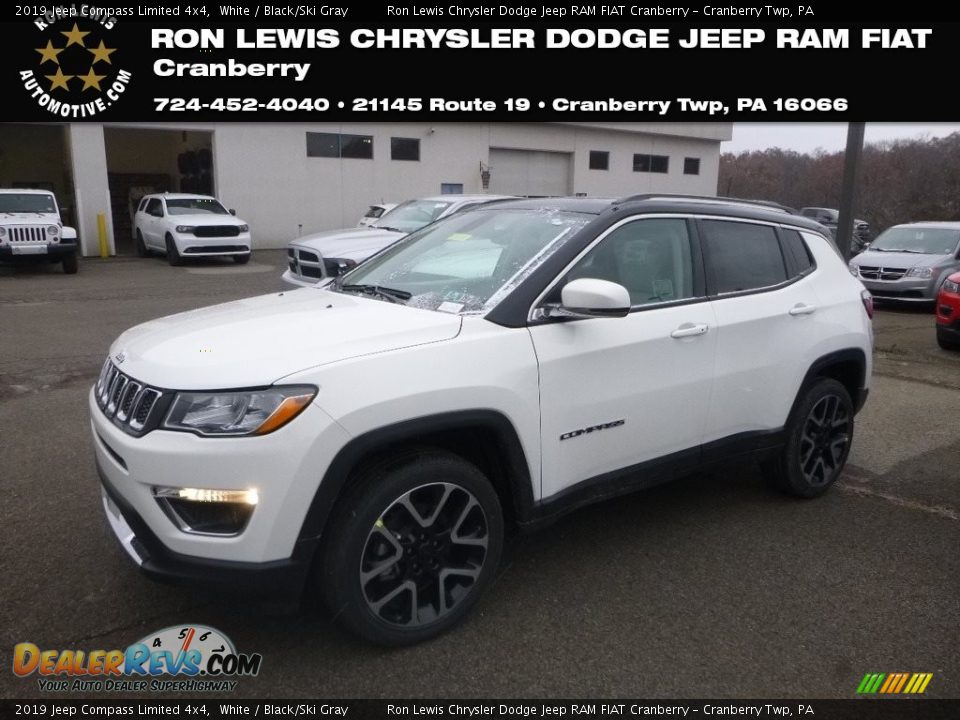 2019 Jeep Compass Limited 4x4 White / Black/Ski Gray Photo #1
