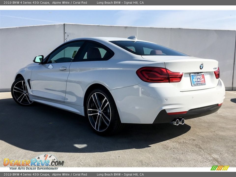 2019 BMW 4 Series 430i Coupe Alpine White / Coral Red Photo #2