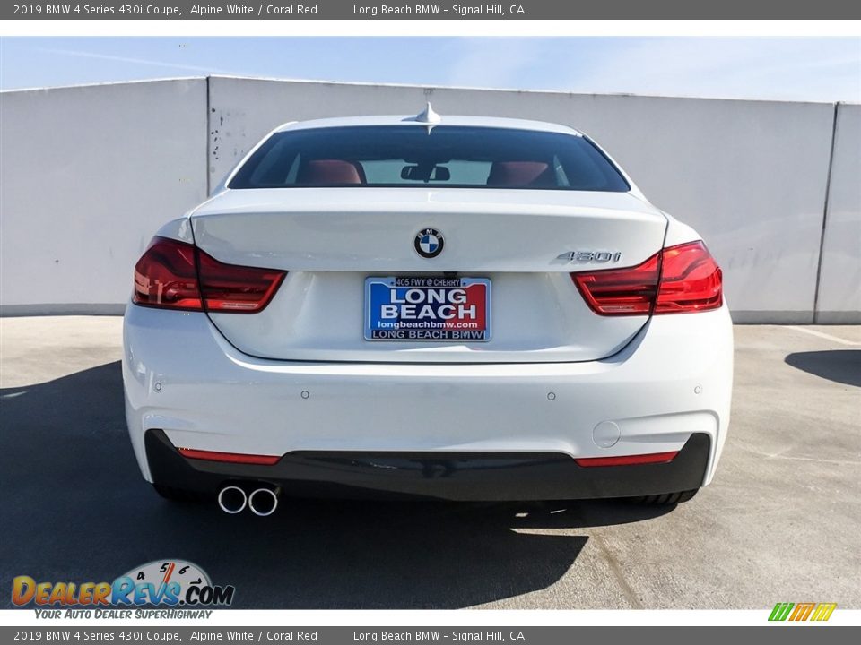 2019 BMW 4 Series 430i Coupe Alpine White / Coral Red Photo #3