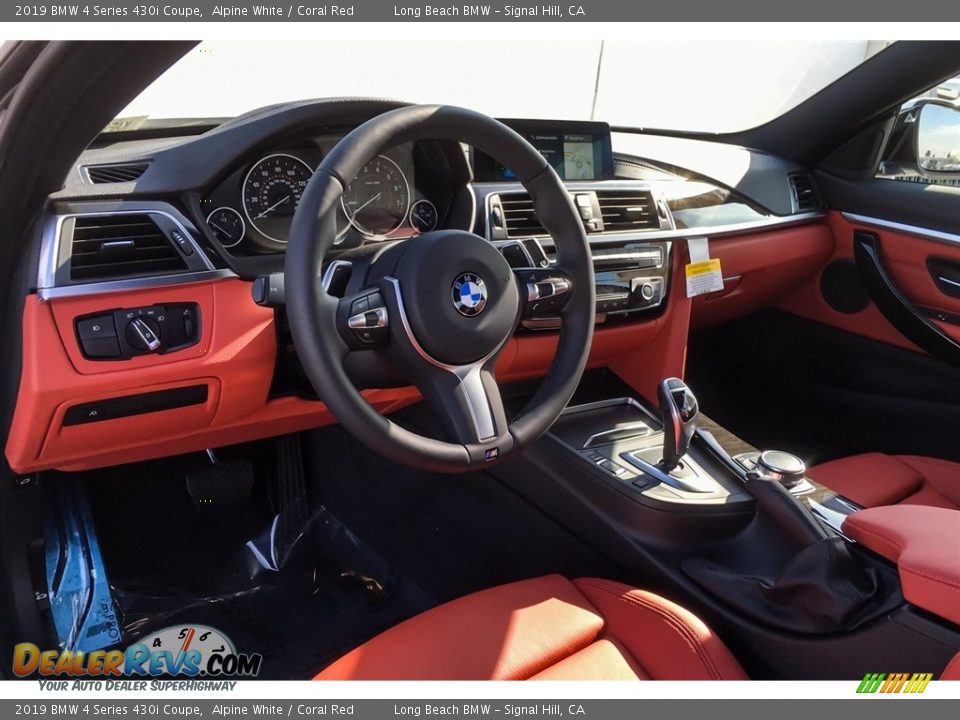 2019 BMW 4 Series 430i Coupe Alpine White / Coral Red Photo #4