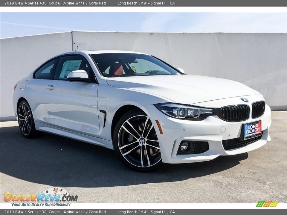 2019 BMW 4 Series 430i Coupe Alpine White / Coral Red Photo #12