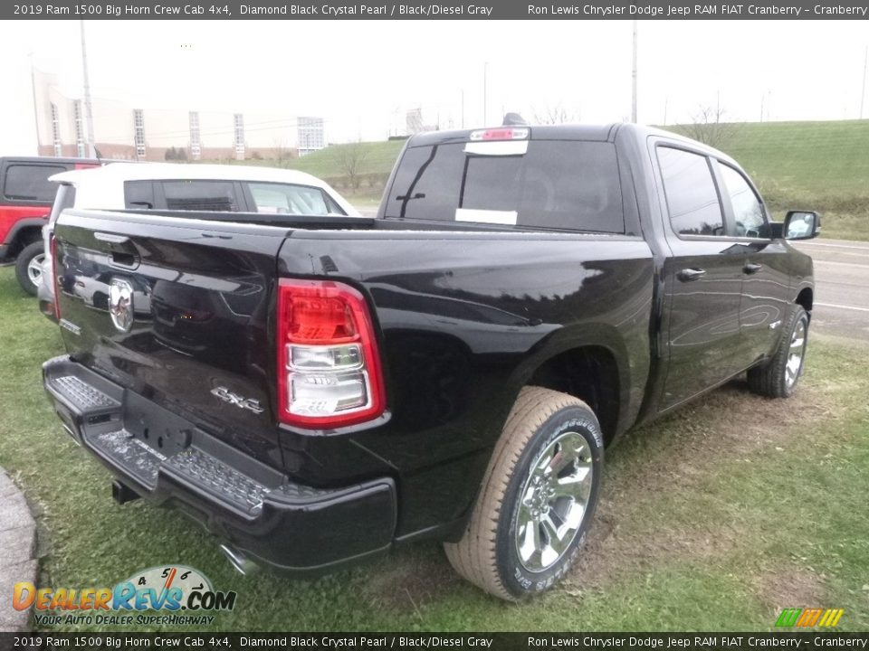 2019 Ram 1500 Big Horn Crew Cab 4x4 Diamond Black Crystal Pearl / Black/Diesel Gray Photo #5