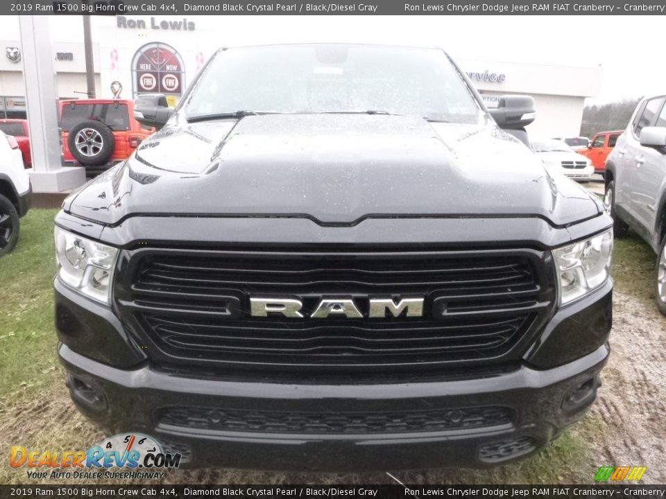2019 Ram 1500 Big Horn Crew Cab 4x4 Diamond Black Crystal Pearl / Black/Diesel Gray Photo #7