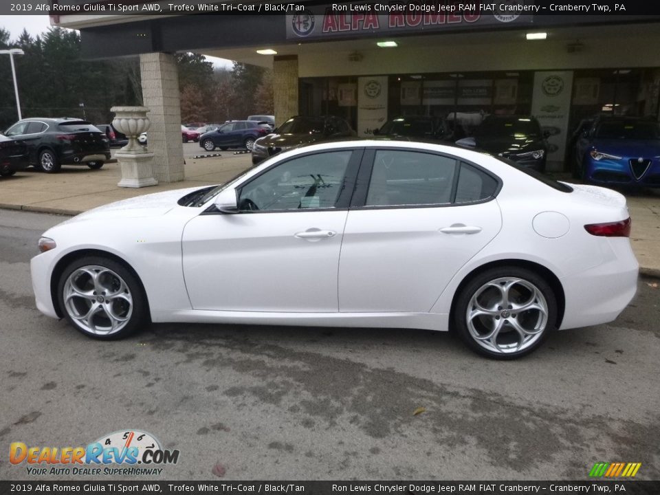 2019 Alfa Romeo Giulia Ti Sport AWD Trofeo White Tri-Coat / Black/Tan Photo #3