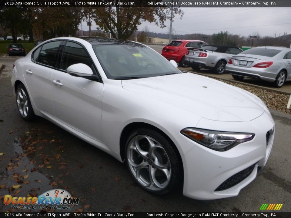 2019 Alfa Romeo Giulia Ti Sport AWD Trofeo White Tri-Coat / Black/Tan Photo #10