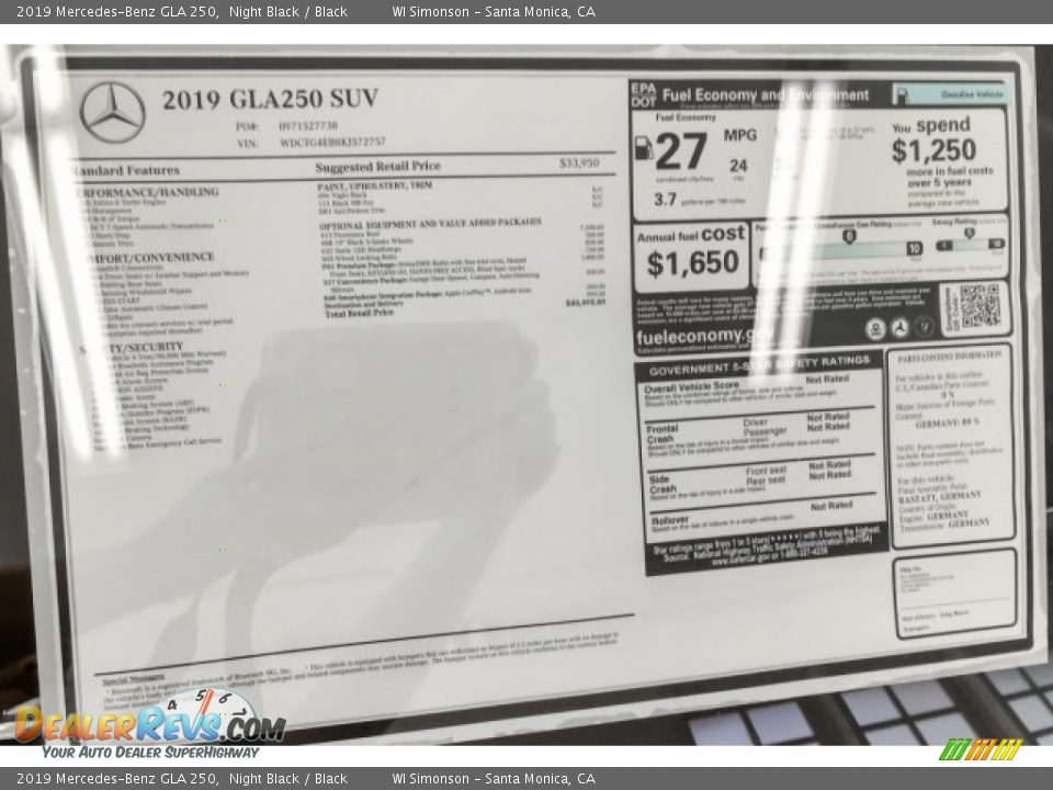 2019 Mercedes-Benz GLA 250 Night Black / Black Photo #10