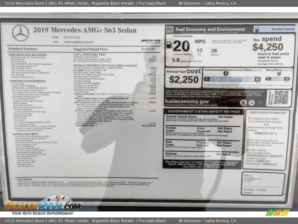 2019 Mercedes-Benz S AMG 63 4Matic Sedan Magnetite Black Metallic / Porcelain/Black Photo #21